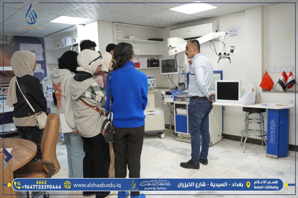 جامعة الشعب | زيارة قسم هندسة تقنيات الأجهزة الطبية إلى مكتب المنارة الزرقاء للأجهزة الطبية